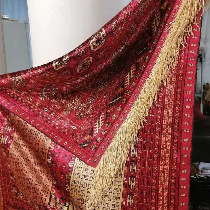 قالیچه دستباف  ابریشم دو رو  صد در هفتاد