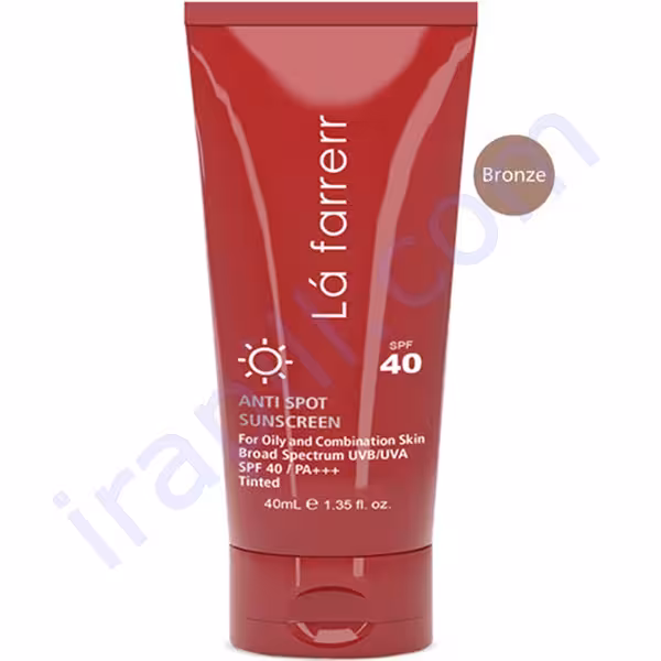 کرم ضد آفتاب و ضد لک رنگی لافارر مخصوص پوستهای چرب و مستعد آکنه – رنگ برنز SPF 40  حجم 40 میلی لیتر