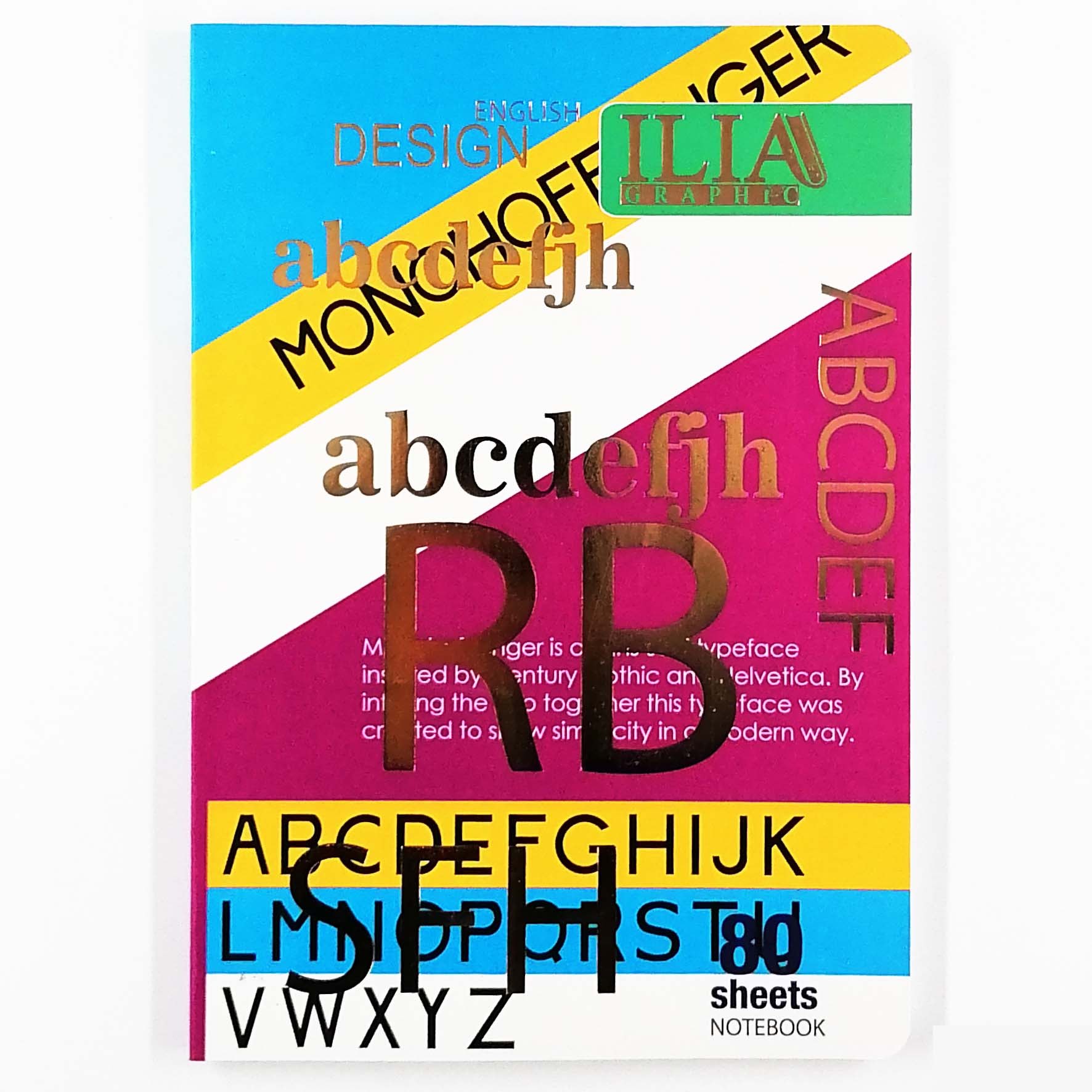 دفتر 80 برگ زبان ایلیا ته چسب جنس جلد مقوا ــ