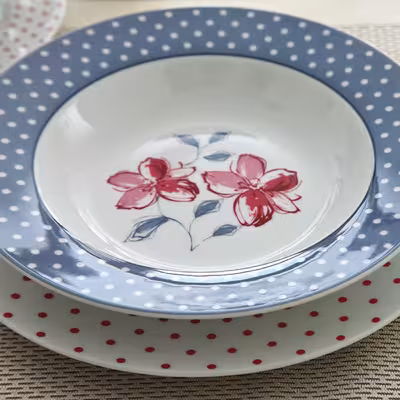 سرویس غذاخوری 28 پارچه چینی زرین ایران سری ایتالیا اف مدل والنسیا درجه یک