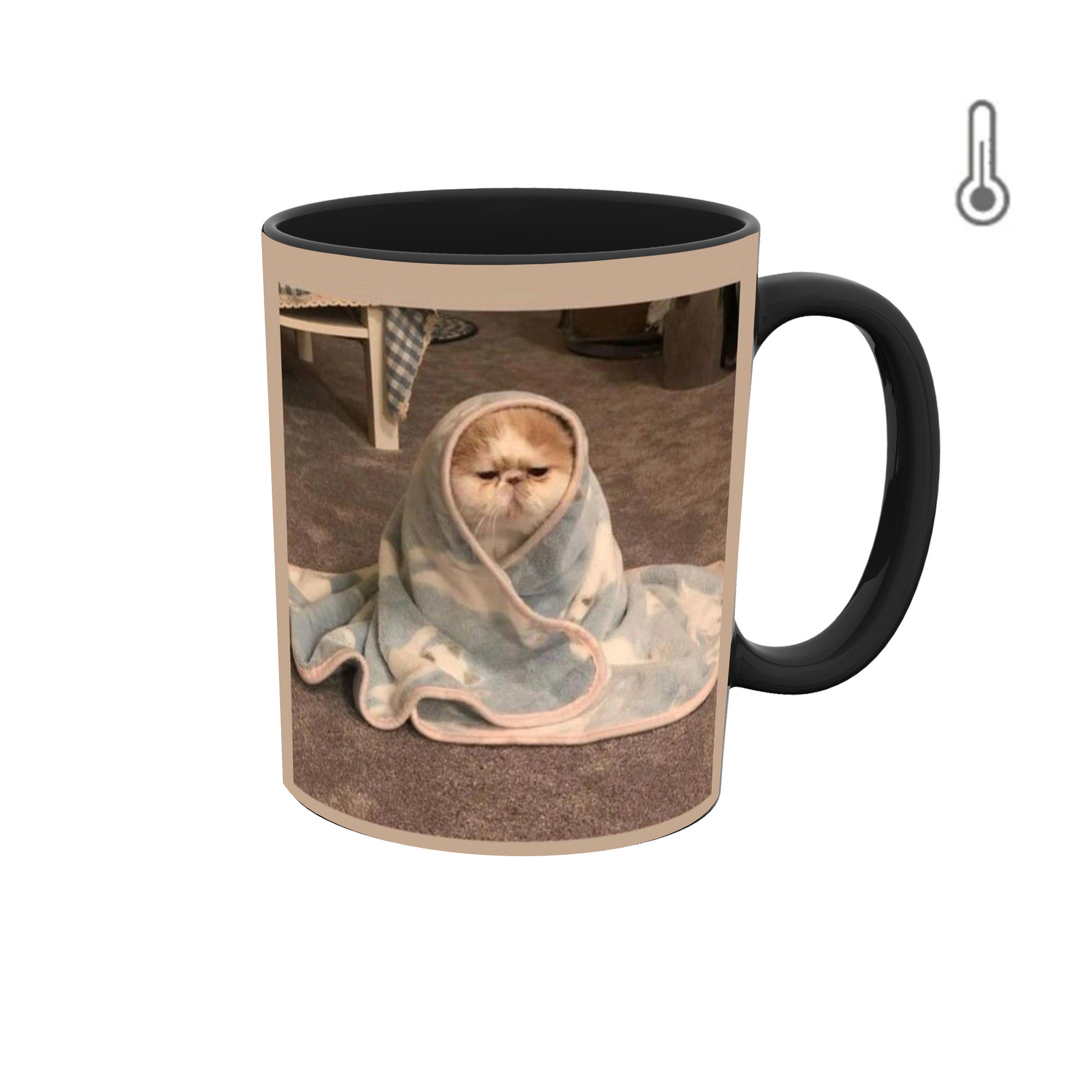 ماگ حرارتی طرح گربه کیوت مود 