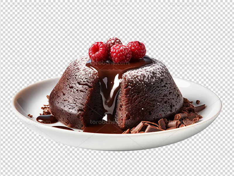 عکس PNG کیک شکلاتی با تمشک | گرافیک با طعم تربچه
