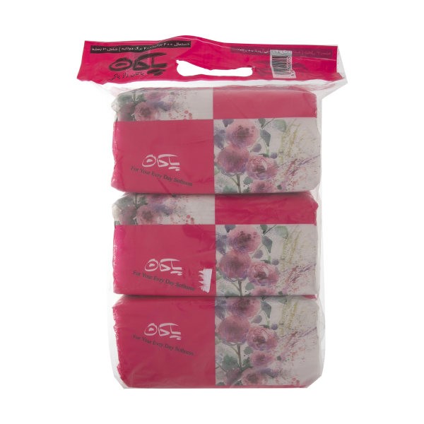 دستمال کاغذی 200 برگ پاکان مدل Nilofar بسته 3 عددی | فروشگاه اینترنتی تاتا کالا