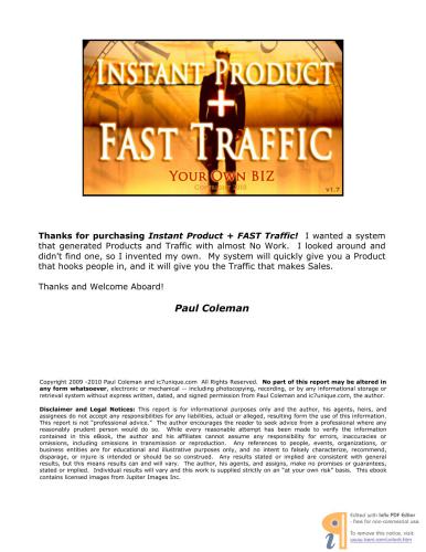 خرید و دانلود نسخه کامل کتاب Instant product fast traffic