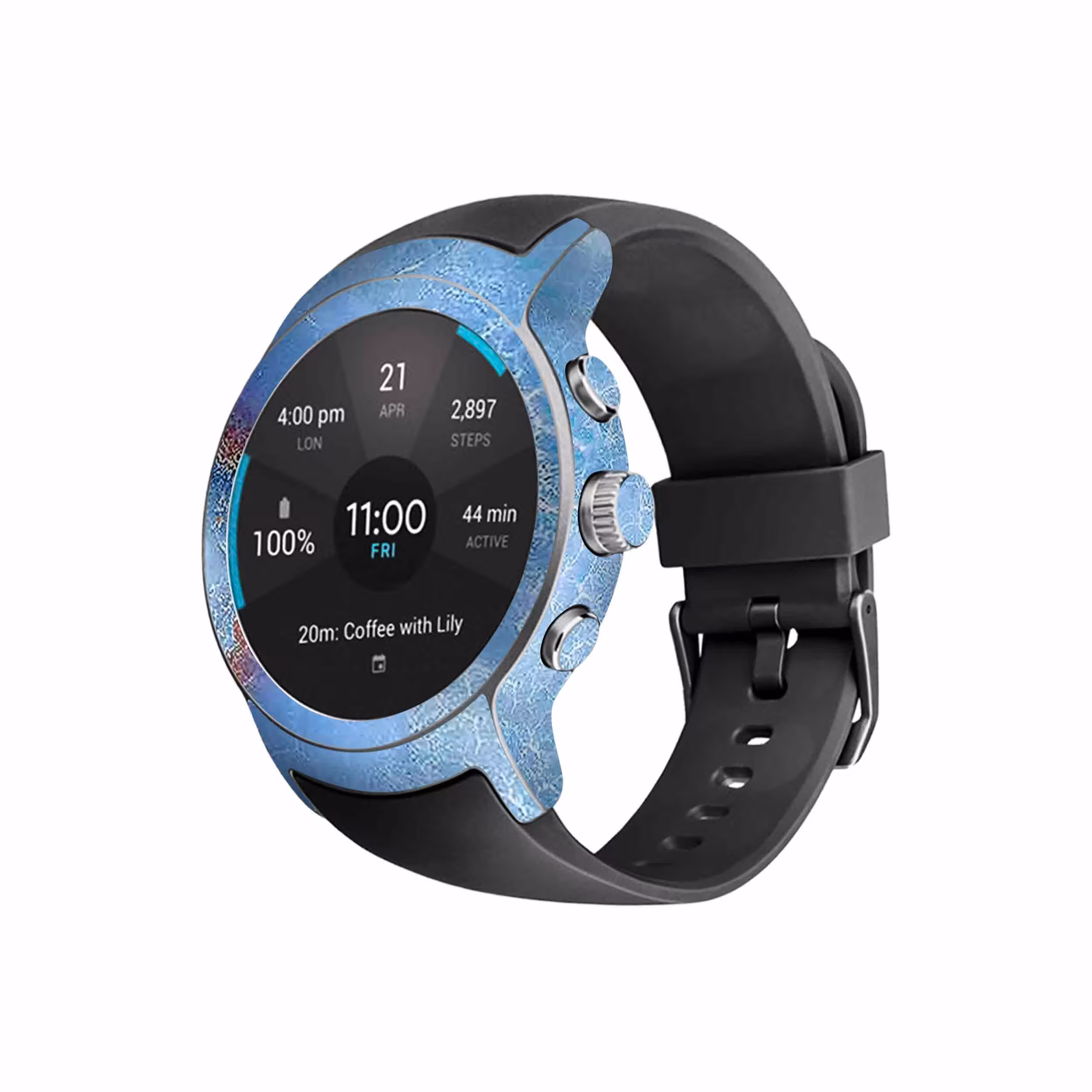 برچسب ماهوت طرح Blue Ocean Marble مناسب برای ساعت هوشمند ال جی Watch Sport