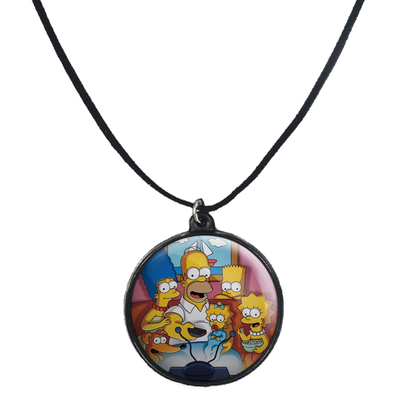 گردنبند پرمانه طرح سیمپسون ها کد pmb.21331 مدل دو طرفه