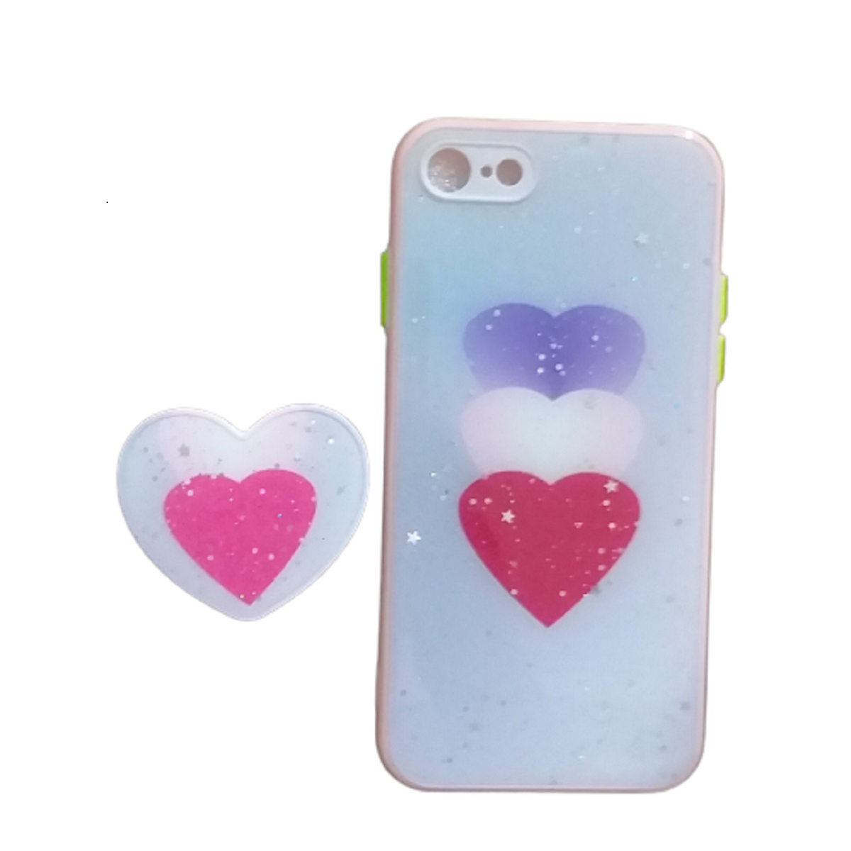 کاور مدل 7G قلبی مناسب برای گوشی موبایل اپل IPhone7 به همراه پایه نگهدارنده