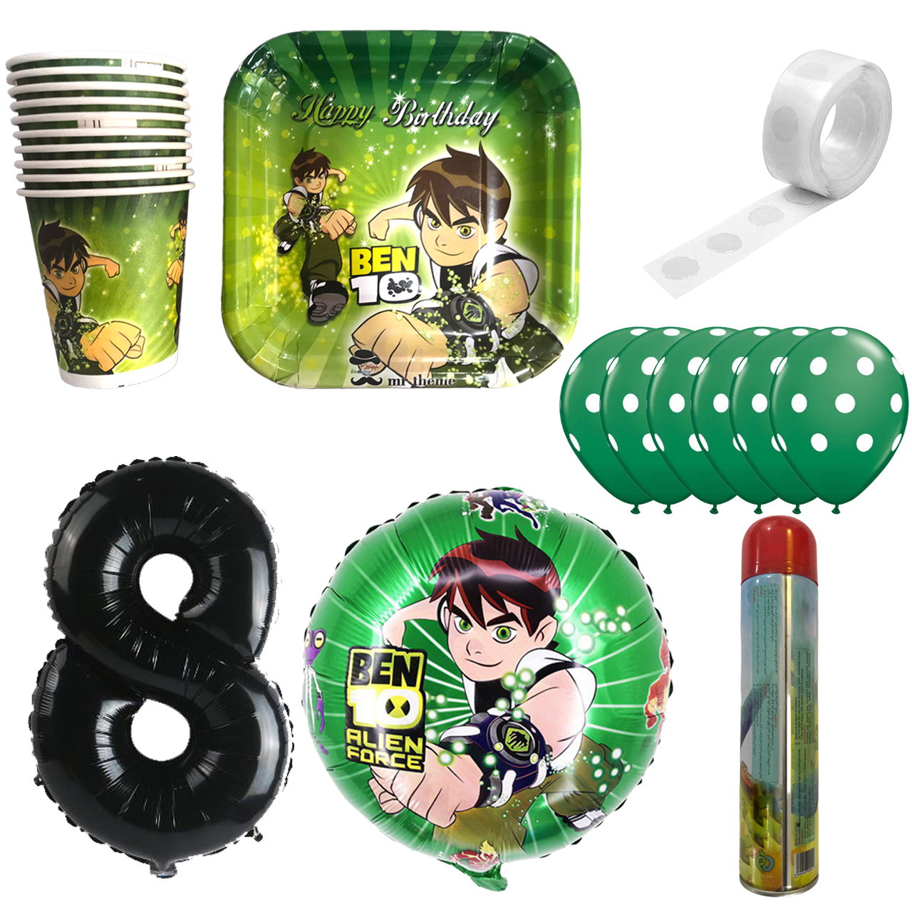 مجموعه 30 عددی تم تولد مستر تم طرح بن تن کد 8