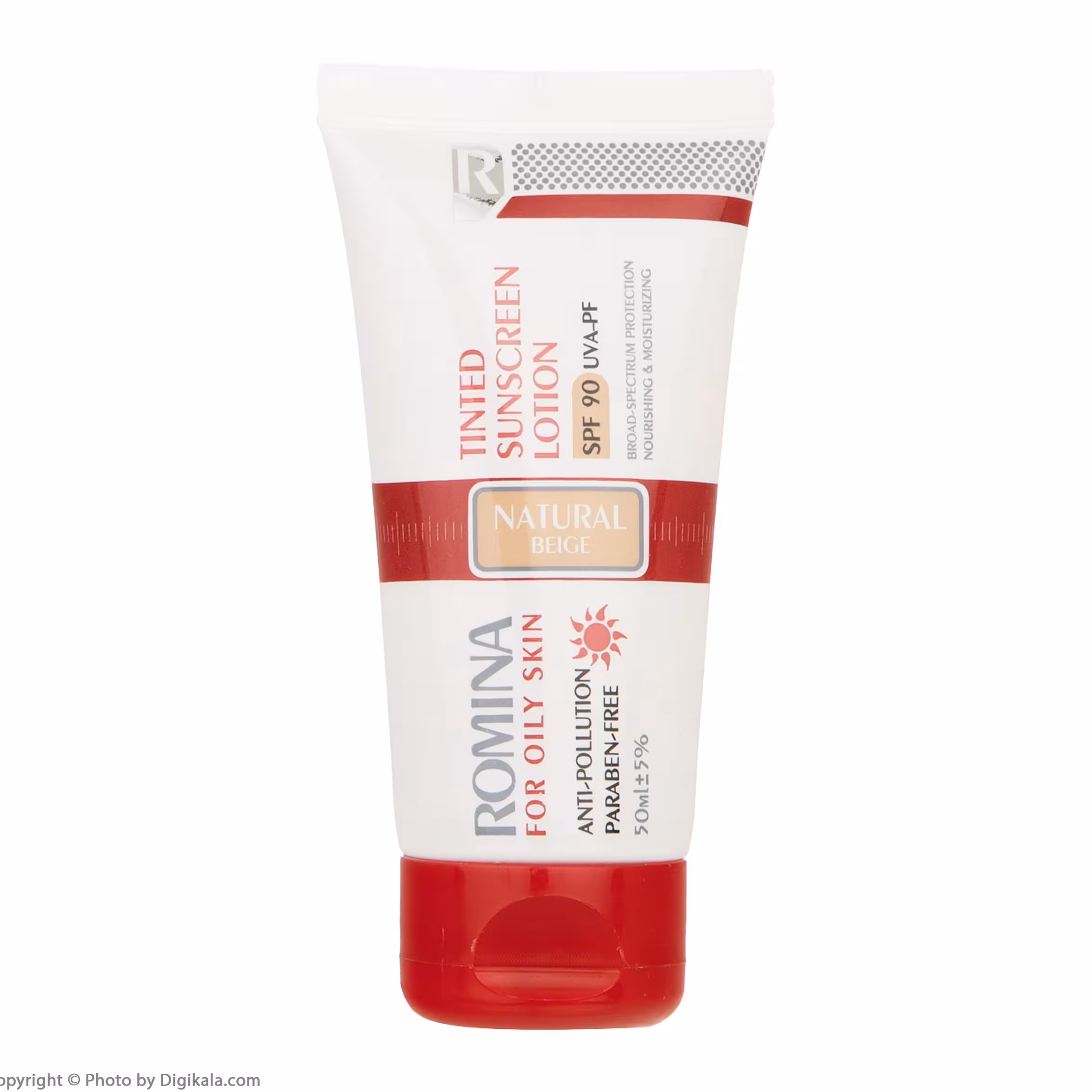 لوسیون ضد آفتاب spf 90 مناسب پوست چربی رنگ طبیعی حجم 75 میلی لیتر