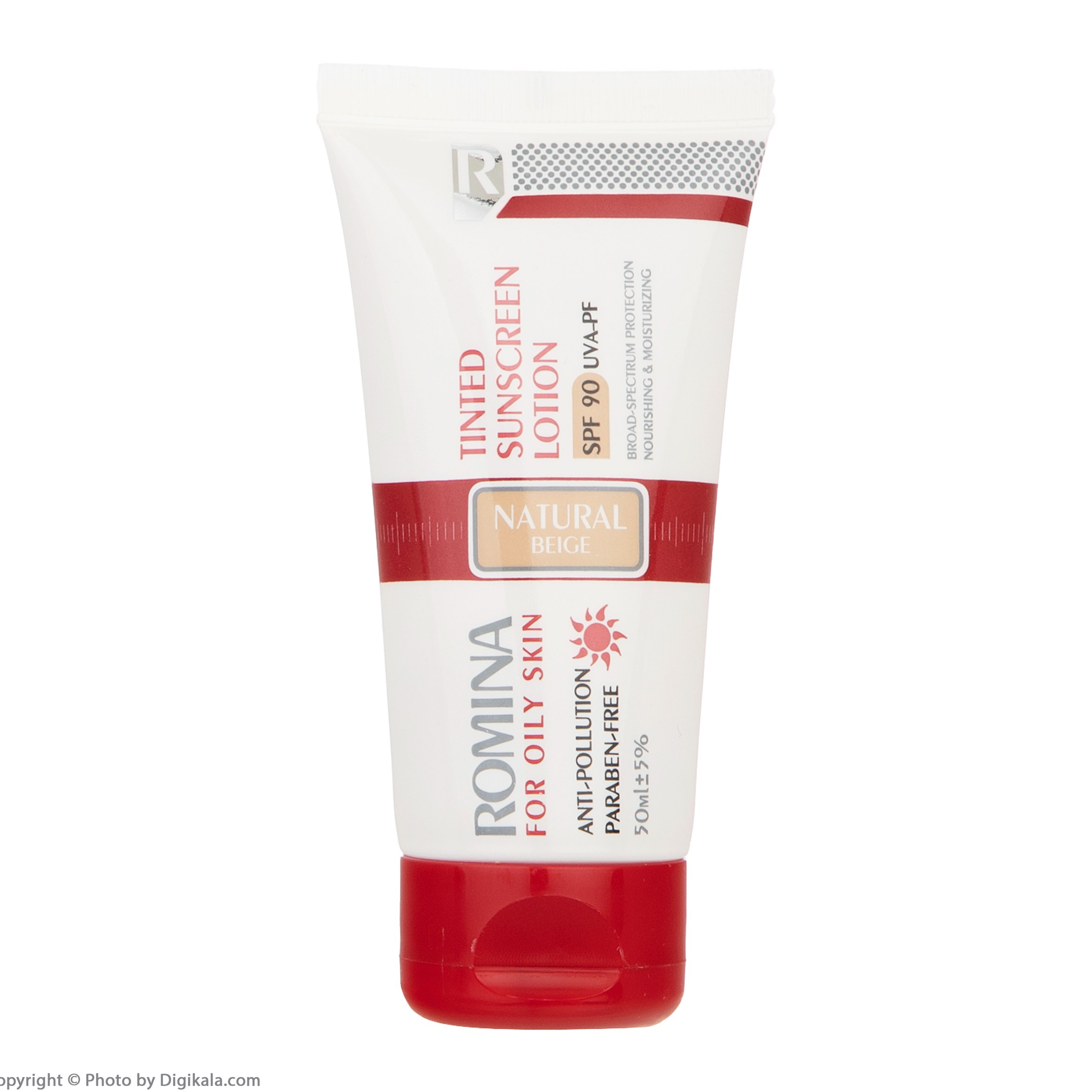 لوسیون ضد آفتاب spf 90 مناسب پوست چربی رنگ طبیعی حجم 75 میلی لیتر