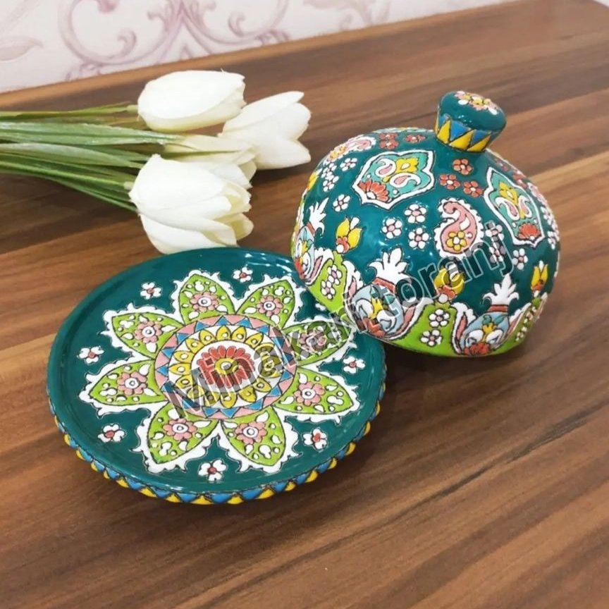 کره خوری سفالی میناکاری سایز متوسط