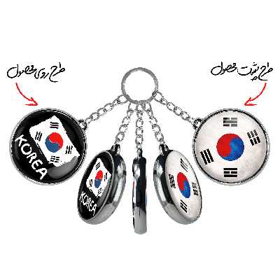 جاکلیدی خندالو طرح پرچم کره جنوبی مدل دوطرفه کد 2055820560