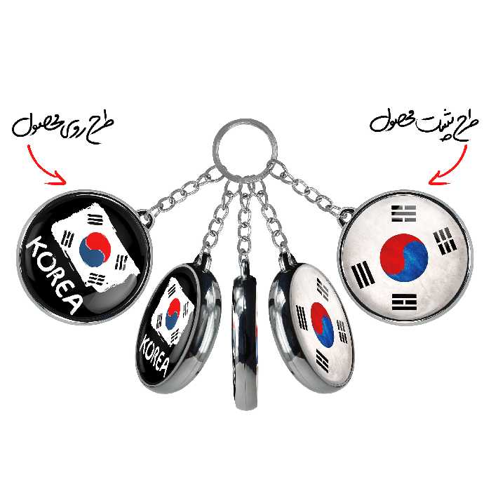 جاکلیدی خندالو طرح پرچم کره جنوبی مدل دوطرفه کد 2055820560