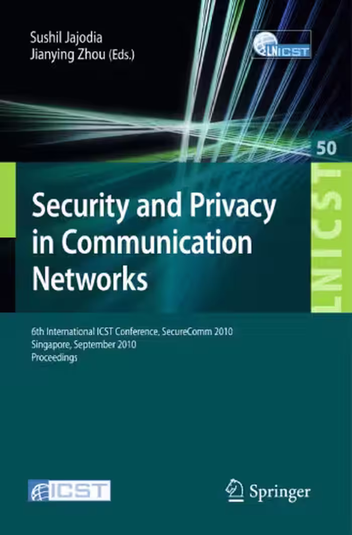 خرید و دانلود نسخه کامل کتاب Security and privacy in communication networks