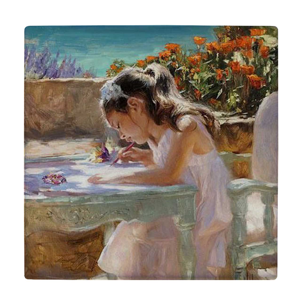 زیر لیوانی طرح دختر بچه و مداد رنگی ها کد    3865025_2016