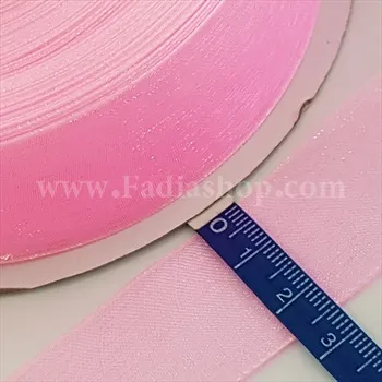 روبان 25 حریر صورتی روشن