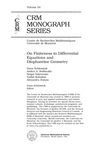 خرید و دانلود نسخه کامل کتاب On finiteness in differential equations and diophantine geometry