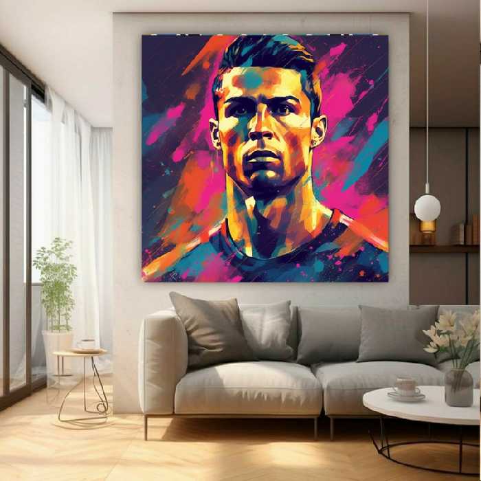 تابلو شاسی طرح شاسی اسطوره فوتبال مدل رونالدو کد GR1606 | دنیای قاب