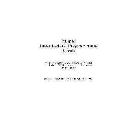 خرید و دانلود نسخه کامل کتاب Maple Introductory Programming Guide