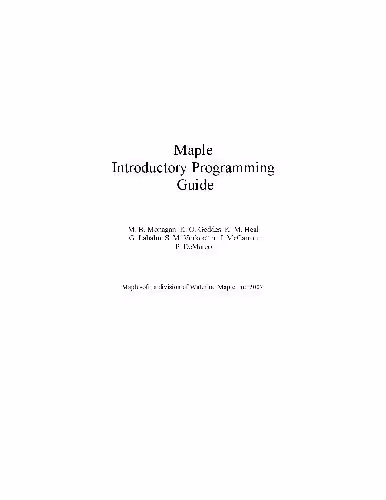 خرید و دانلود نسخه کامل کتاب Maple Introductory Programming Guide
