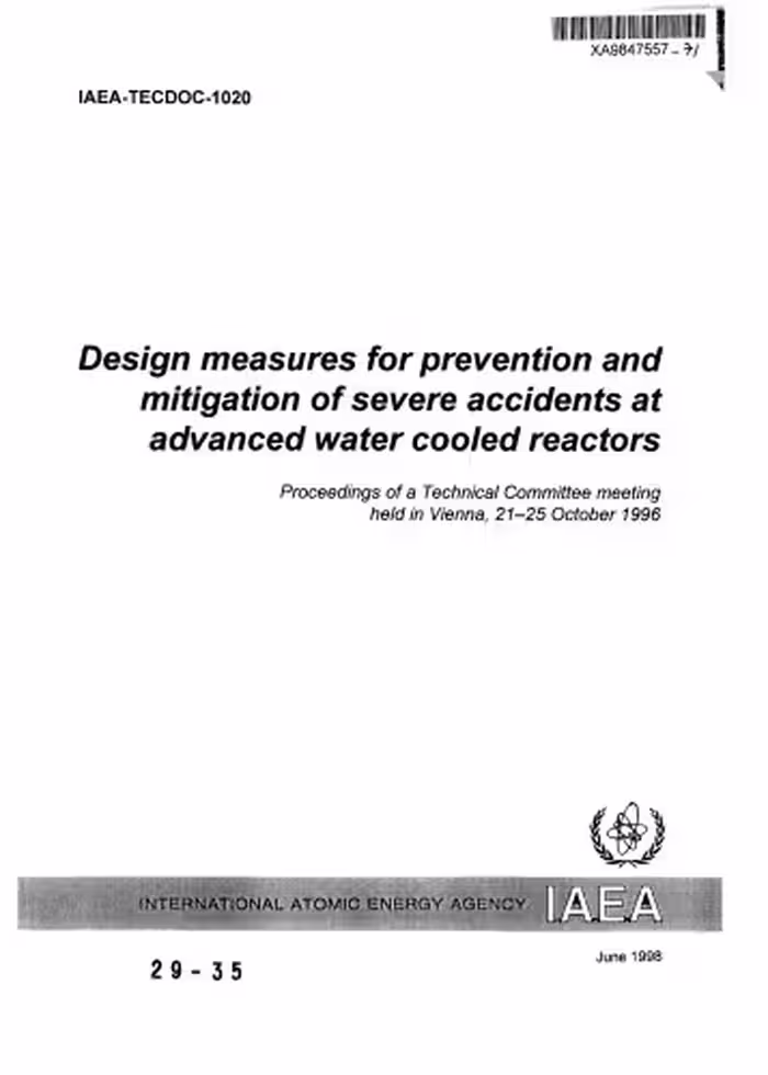 󾕇 دانلود کتاب Design Measures For Prevention &amp; Mitigation Of Severe Accidents At Advanced Water Cooled Reactors , 1998 - دانلود کتاب های دانشگاهی
