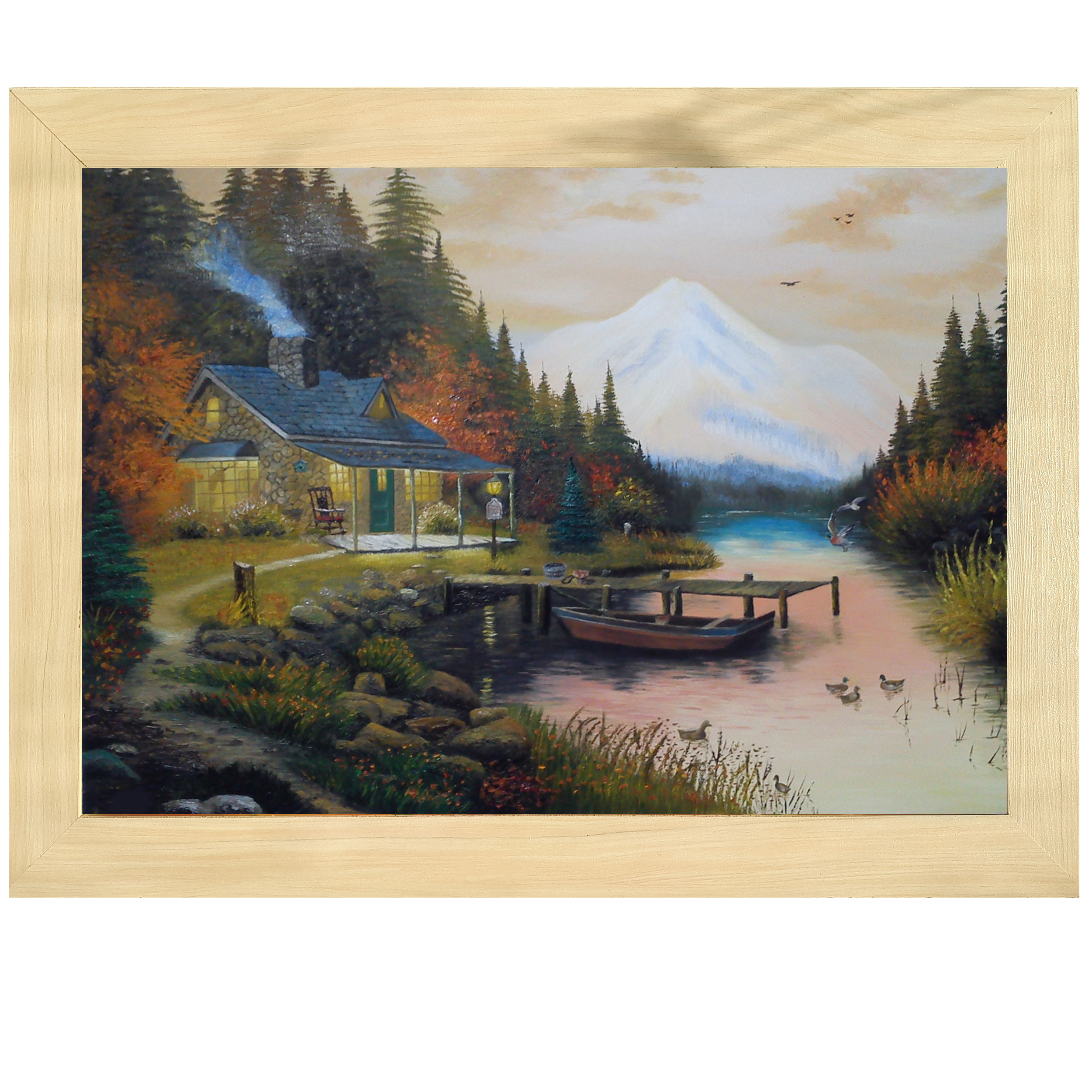 تابلو نقاشی رنگ روغن طرح منظره غروب کد 357