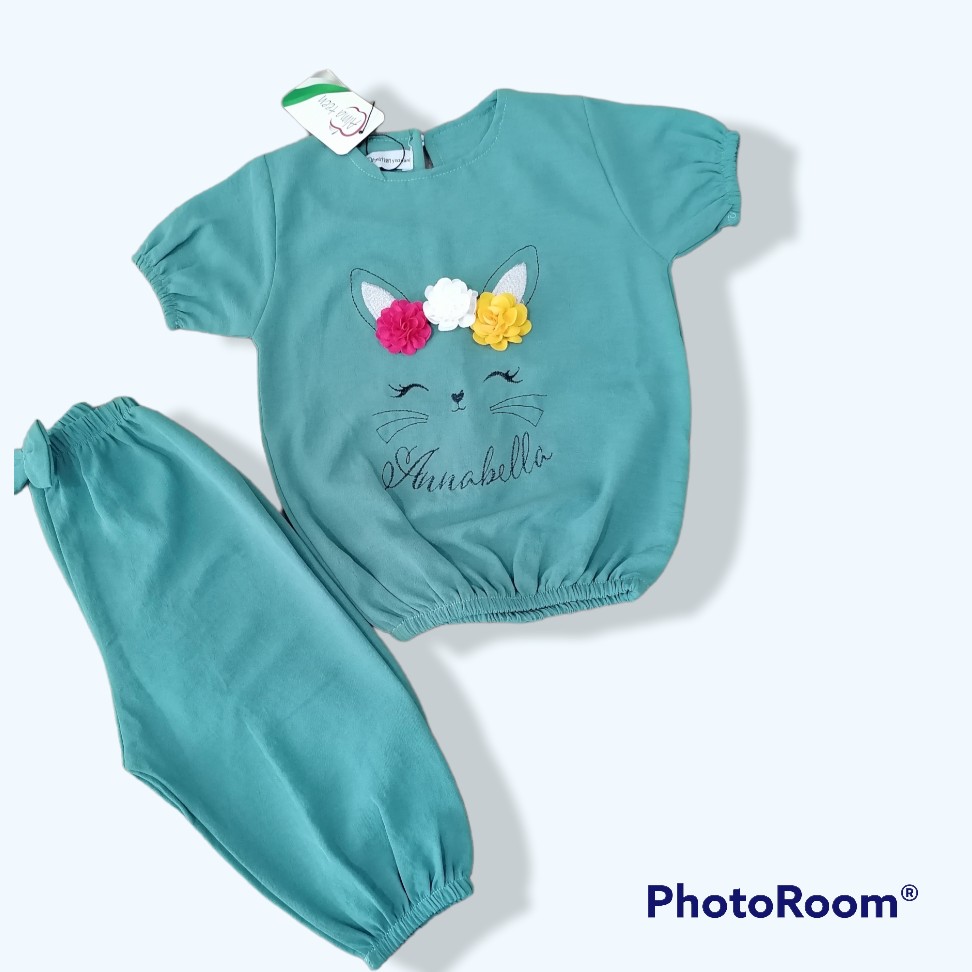 تیشرت شلوارک گلدوزی شده ابرو بادی