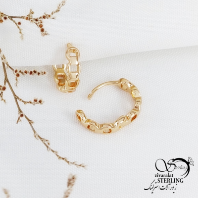 گوشواره ژوپینگ حلقه ای طرح طلا کد 11852