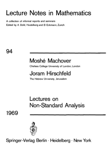 خرید و دانلود نسخه کامل کتاب Lectures on Non-Standard Analysis