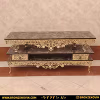 میز تلویزیون برنز مدل گل رز سنگین تاج دار طول 140 کد 9411
