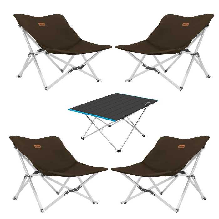 ست میز و صندلی کمپ چند رنگ کمپینگ کوچک آلومینیوم 4 اردوگاه 5 مجموعه TuruncuFil