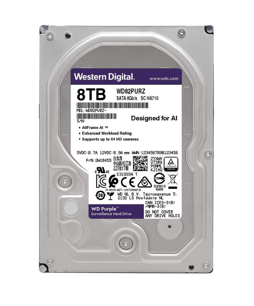 هارد اینترنال WD Purple 8TB (آکبند)گارانتی اصلی
