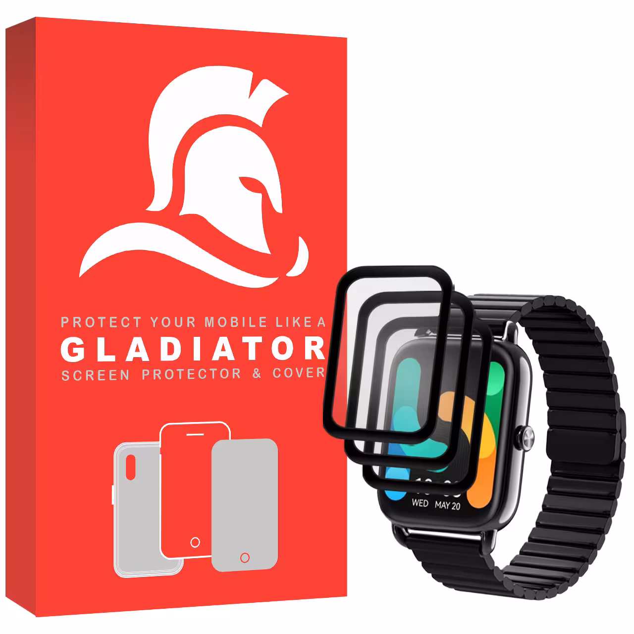 محافظ صفحه نمایش گلادیاتور مدل GWP3000 مناسب برای ساعت هوشمند شیائومی RS4 Plus بسته سه عددی