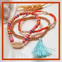 ست دستبند کشی 3 تایی مروارید و مهره برند اکسسوریز آلمانی کد I30