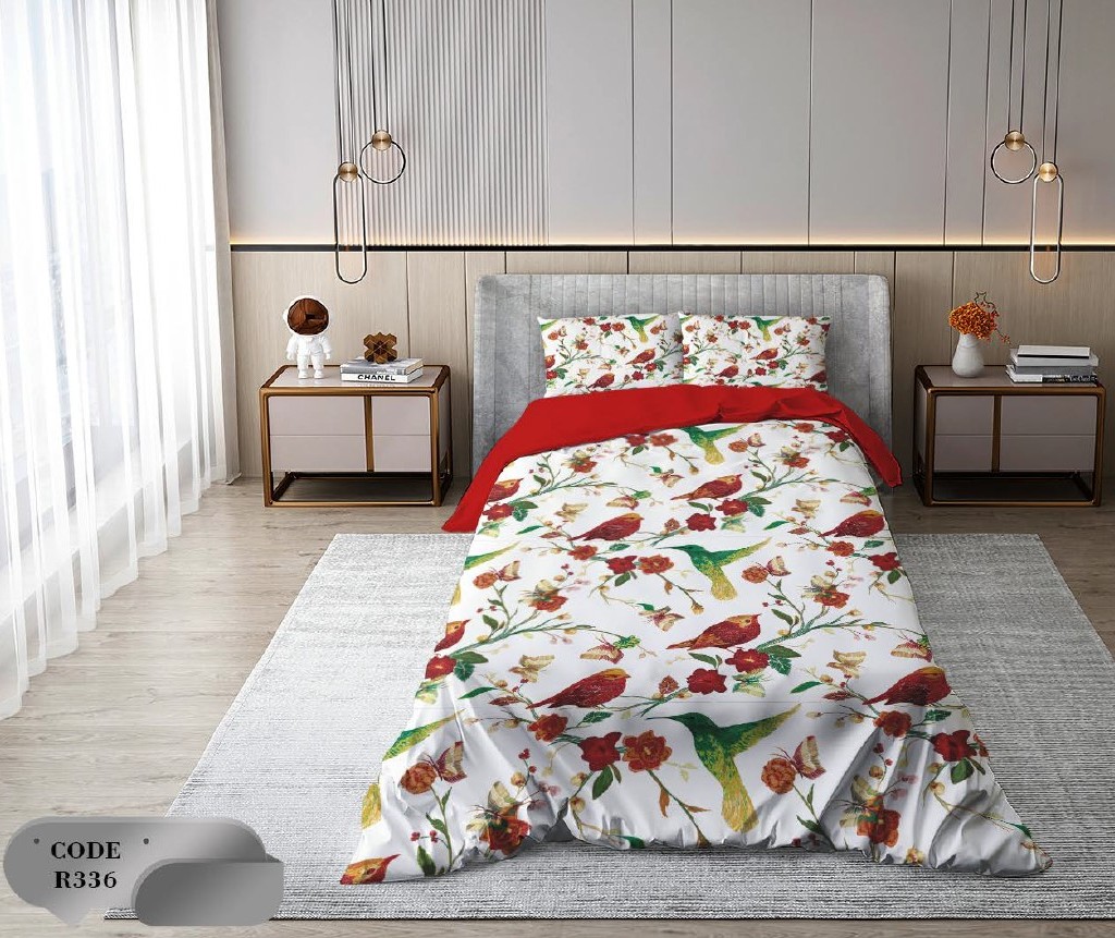 سرویس روتختی 2 نفره 6 تکه ابعاد 2.25 ×2.35 کشدار ضد حساسیت و عرق کد R336 | ست خواب و ست روتختی