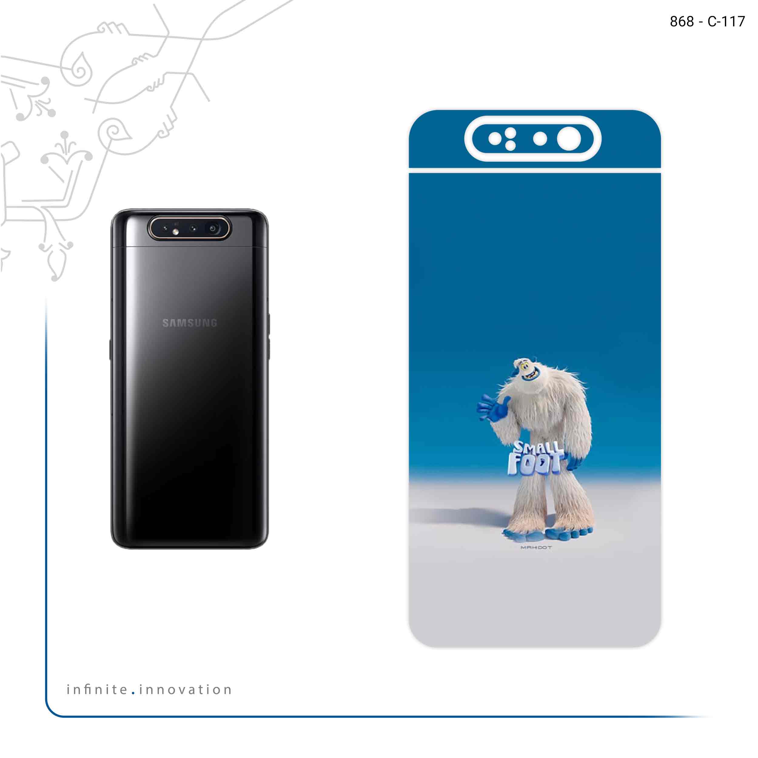 برچسب پوششی ماهوت مدل Smallfoot مناسب برای گوشی موبایل سامسونگ Galaxy A80