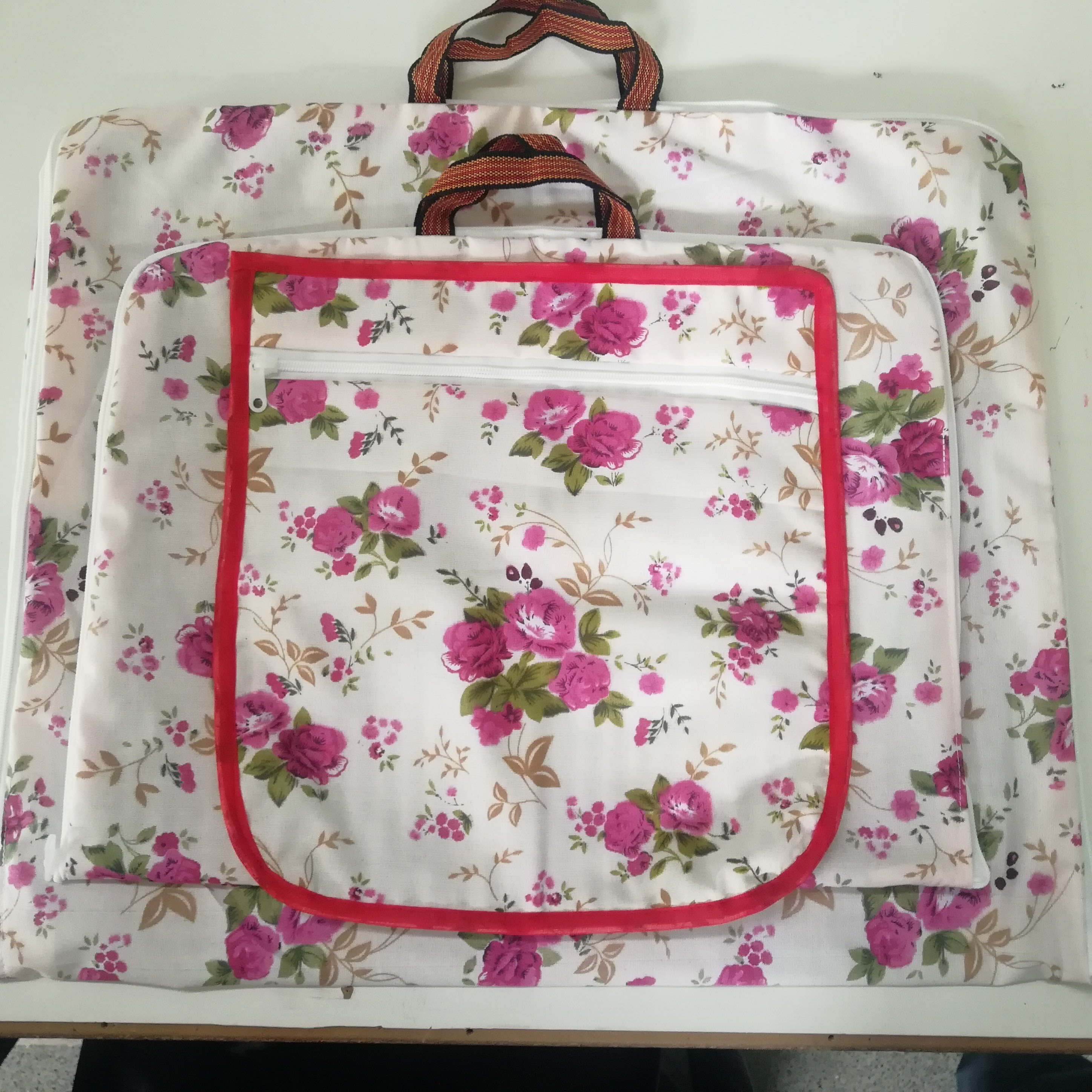 ست سه عددی سفره مسافرتی سه لایه کوچک ومتوسط و کیسه سبزی