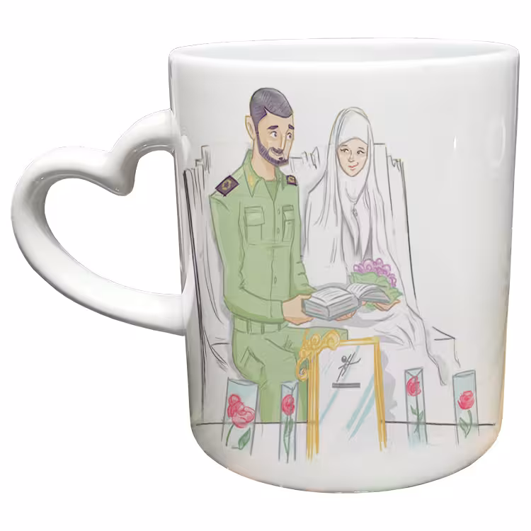 ماگ مدل دسته قلبی طرح عاشقانه کد 278