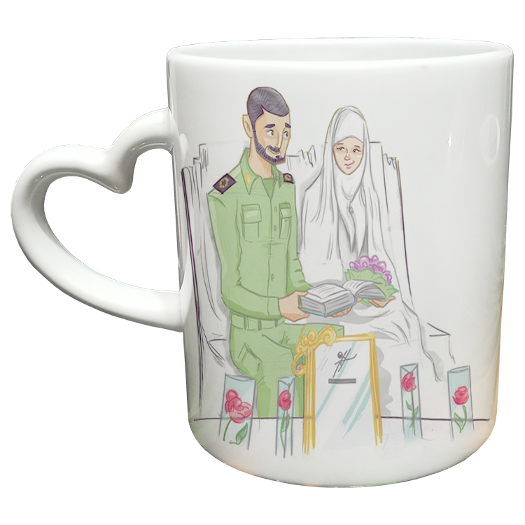 ماگ مدل دسته قلبی طرح عاشقانه کد 278