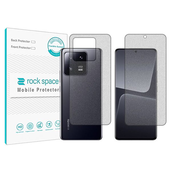 گلس صفحه نمایش و پشت گوشی شیائومی 13 Pro مدل نانو هیدروژل مات برند راک اسپیس کد SS