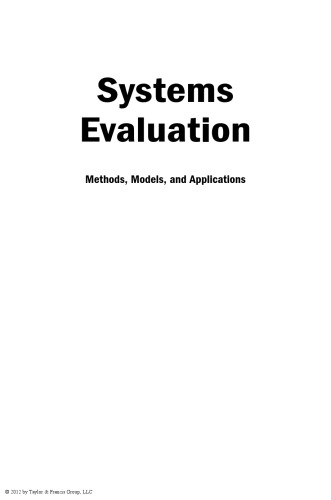 خرید و دانلود نسخه کامل کتاب Systems Evaluation: Methods, Models and Applications
