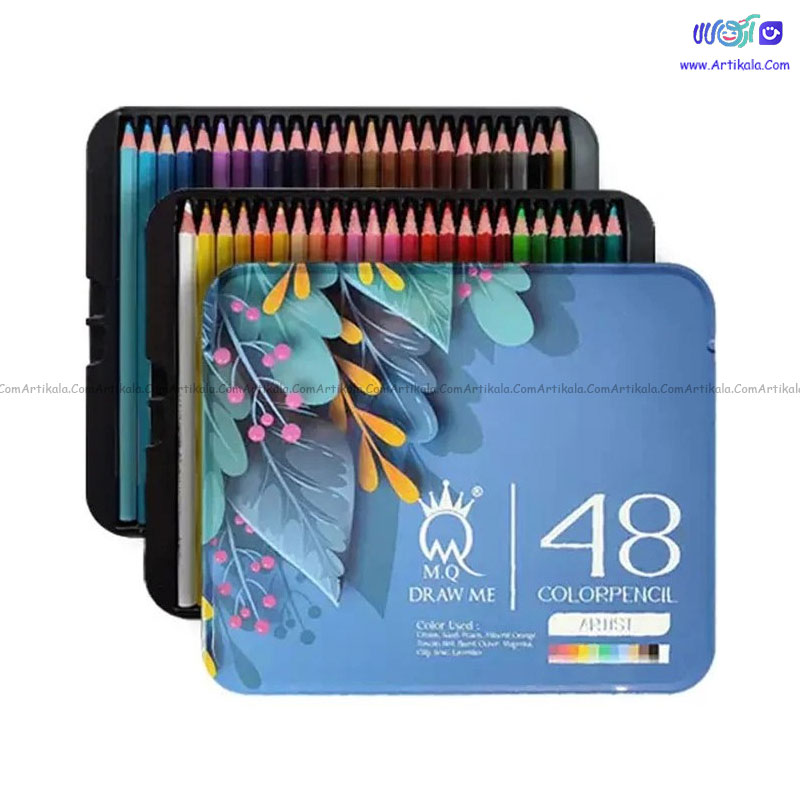 مداد رنگی 48 رنگ جعبه فلزی آرتیست M.Q