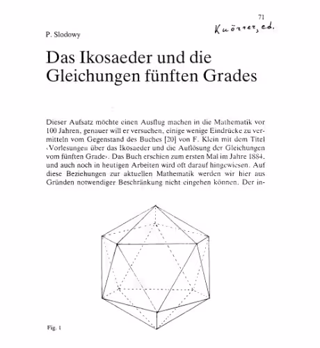 خرید و دانلود نسخه کامل کتاب Das Ikosaeder und die Gleichungen fünften Grades