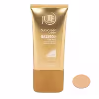 کرم ضد آفتاب رنگی ژوت، SPF 50، مناسب انواع پوست با تنالیته روشن و حجم 40 میلی‌لیتر، ضد آب، محافظت‌کننده در برابر اشعه‌های UVA و UVB، دارای فرمولاسیون فاقد چربی و ویتامین E، با ماندگاری 2 ساعته