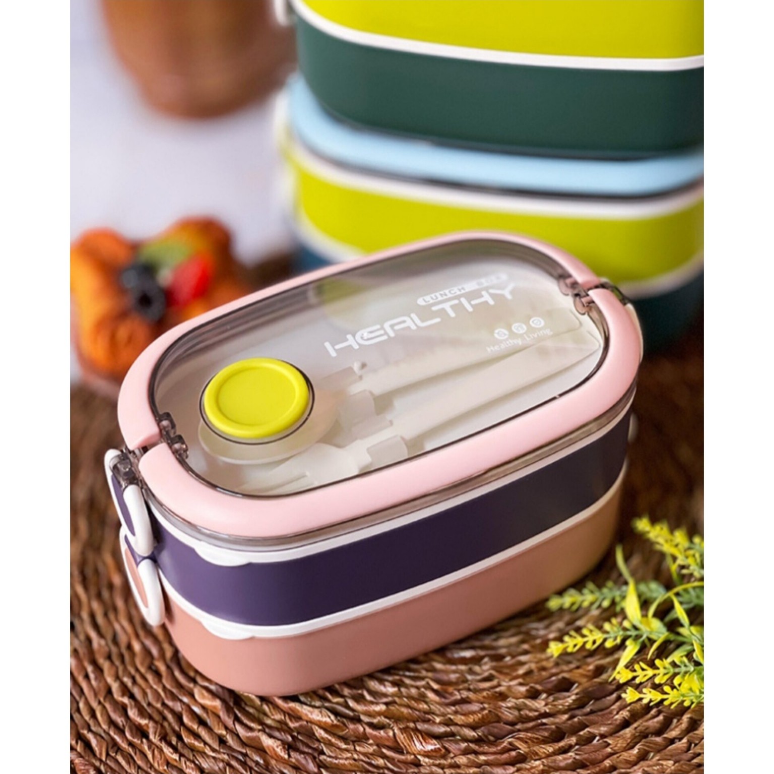 ظرف غذا دو طبقه داخل استیل 