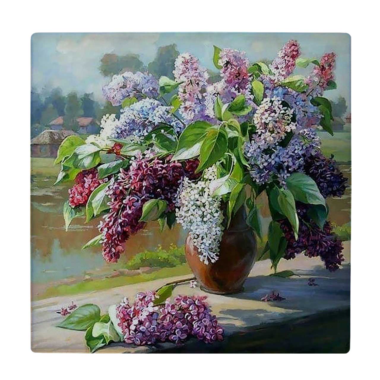  کاشی کارنیلا طرح گلدان گل کد wkk1371