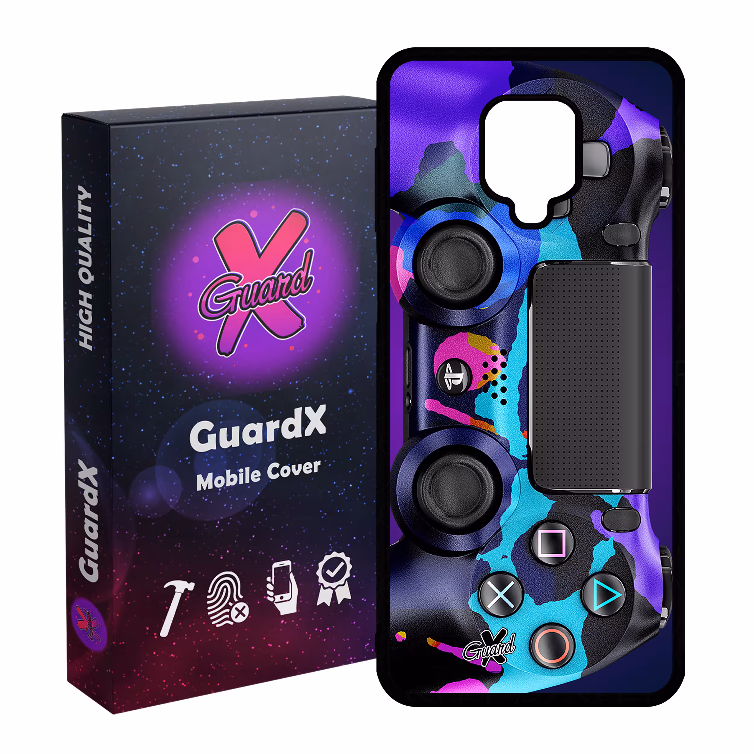 کاور گارد ایکس طرح PS4 Controller مدل Glass10089 مناسب برای گوشی موبایل شیائومی Redmi Note 9S / Note 9 Pro / Note 9 Pro Max