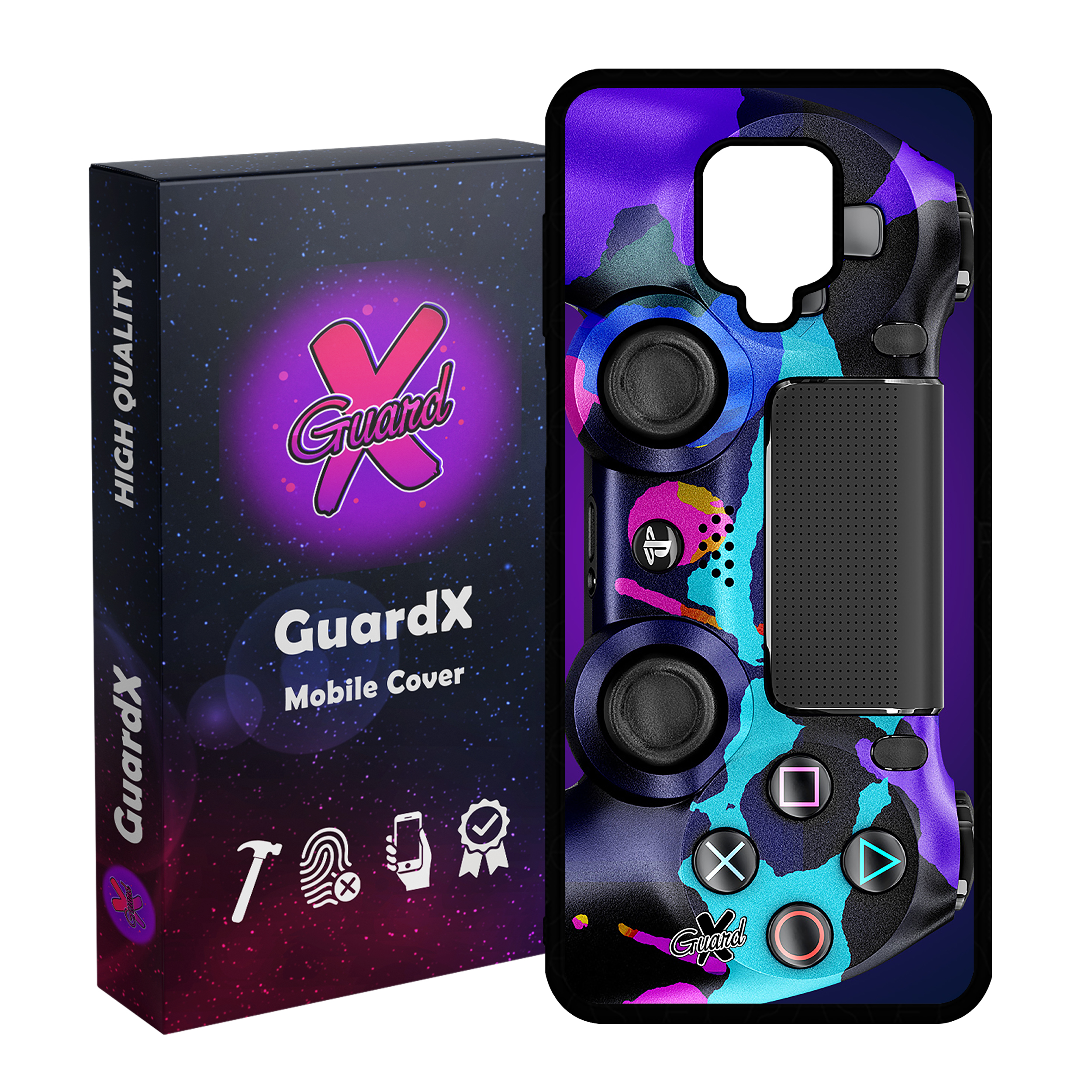 کاور گارد ایکس طرح PS4 Controller مدل Glass10089 مناسب برای گوشی موبایل شیائومی Redmi Note 9S / Note 9 Pro / Note 9 Pro Max