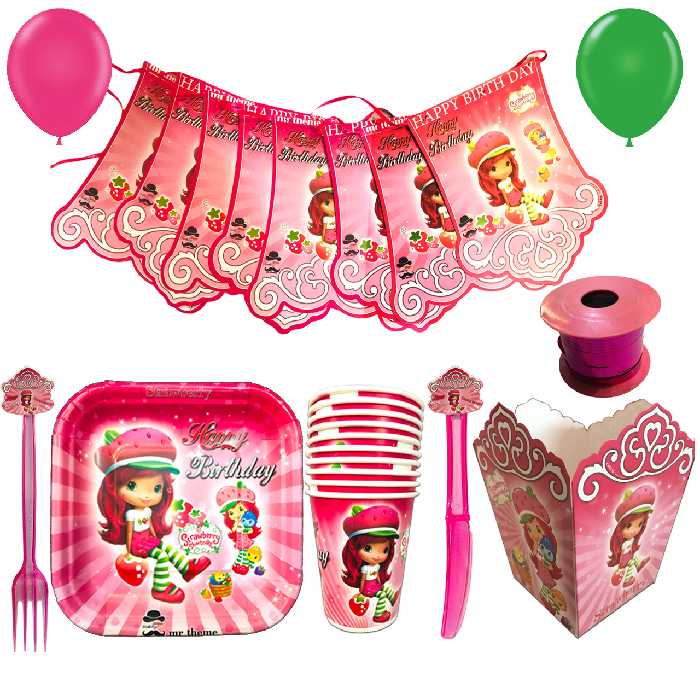 مجموعه 69 عدد تم تولد مستر تم طرح دختر توت فرنگی سوپر پلاس 