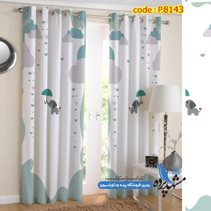 پرده پانچ کودکانه طرح فیل کوچولو کد p-8143